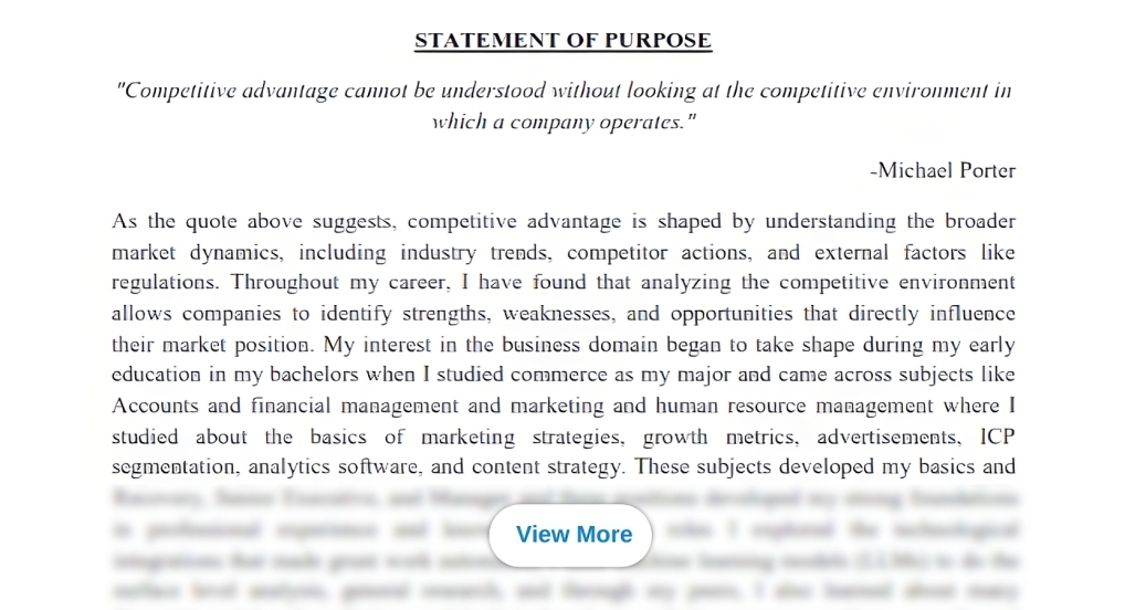 sop for canada sample