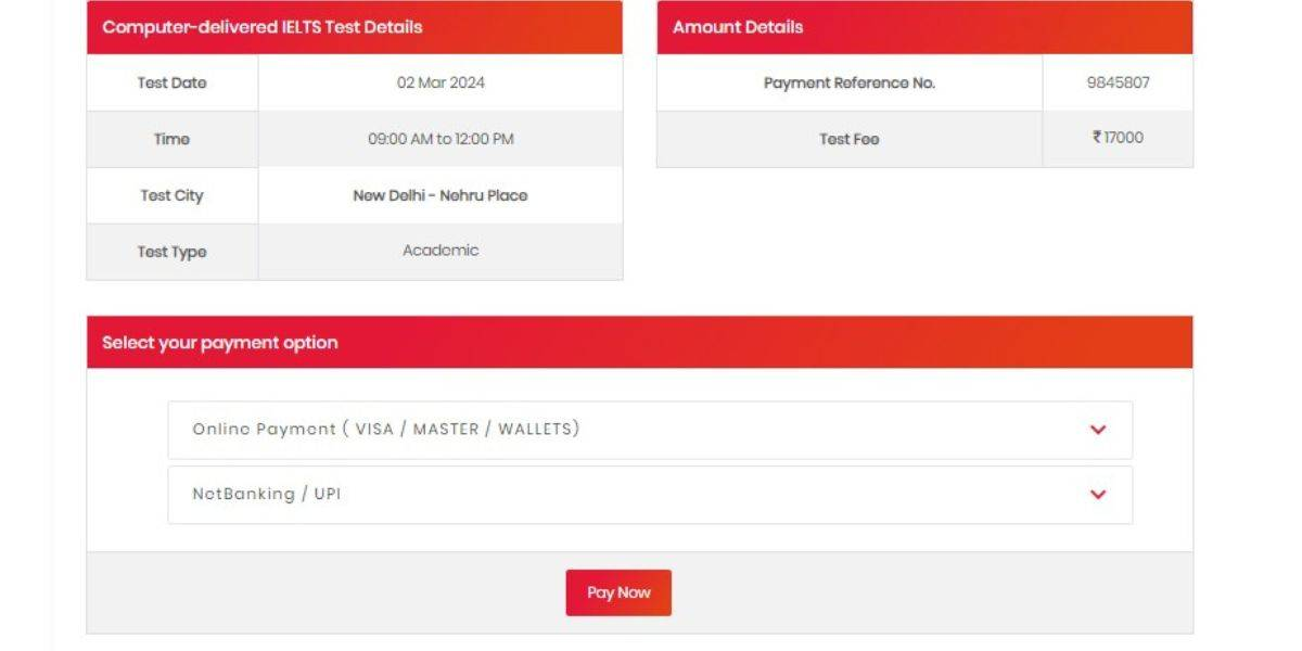 ielts exam registration step - 7