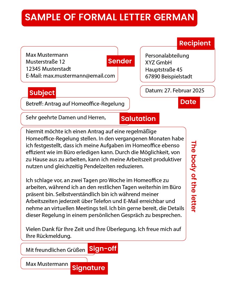 Check out the sample of the German formal letter| Gradding.com