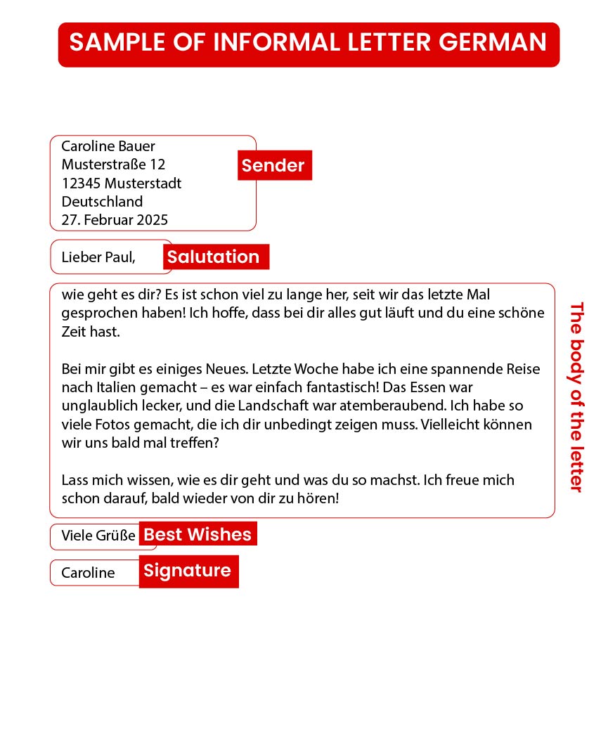 Check out the sample of the German Informal letter| Gradding.com