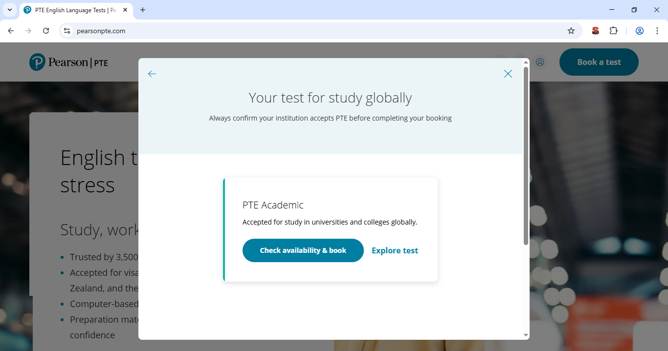 Step-4 How to Book PTE Exam