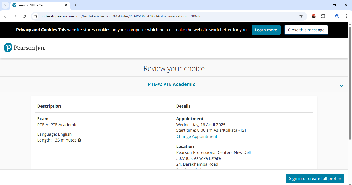 Step-7 How to Book PTE Exam