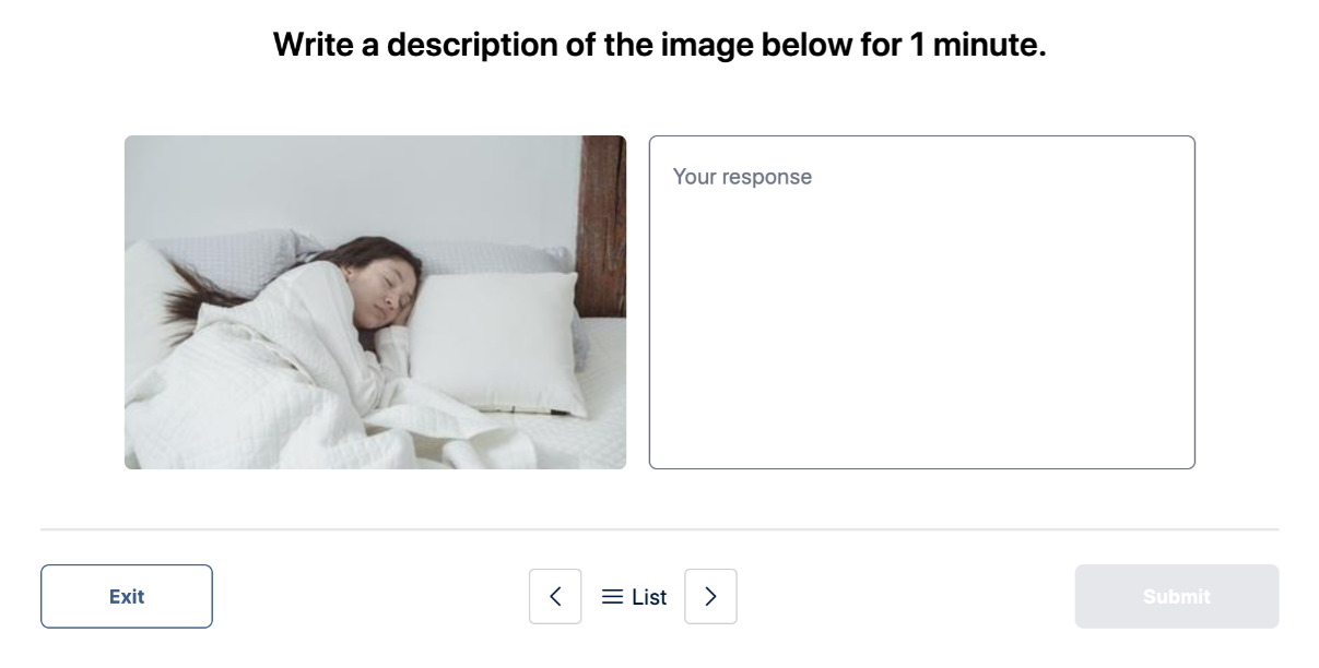 Write About the Photo Practice Sample 2    