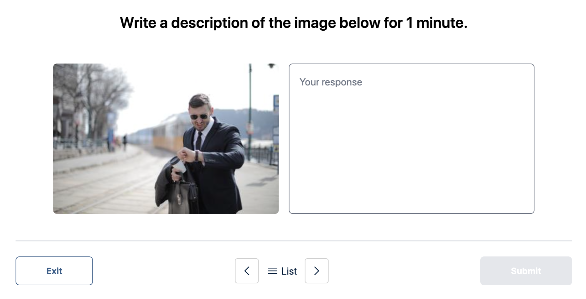 Write About the Photo Practice Sample 3    