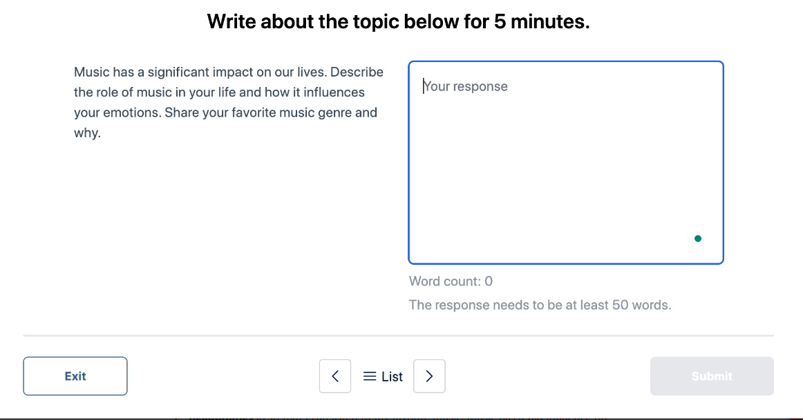 Read, Then Write Practice Sample 2     