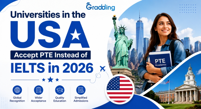 Which Universities in the USA Accept PTE Instead of IELTS in 2026? Explore Universities in the USA Accept PTE Instead of IELTS with Gradding.com