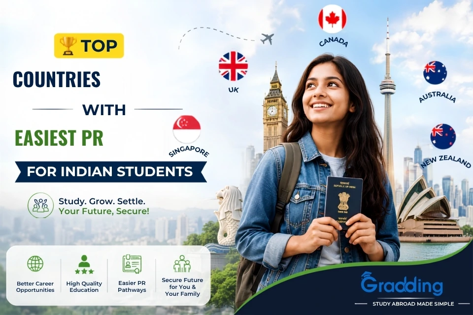 Which Country is Easiest for Indian Students to Get PR? Find Which Country is Easiest for Indian Students to Get PR? | Gradding.com